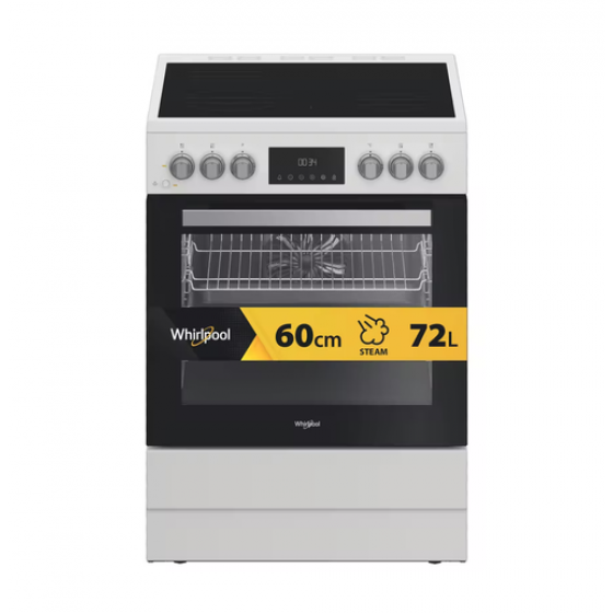 WHIRLPOOL W6V8LCSW Ελεύθερη Κουζίνα 72lt με Κεραμικές Εστίες 60cm WHIRLPOOL W6V8LCSW Ελεύθερη Κουζίνα 72lt με Κεραμικές Εστίες 60cm
